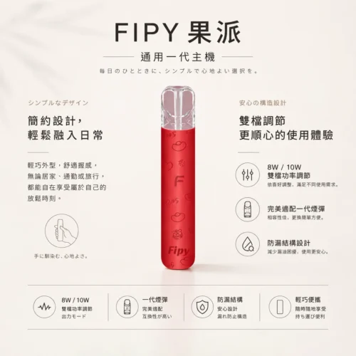 【買6送1】Fipy 果派 HP2 一代通用主機 8W 10W 雙檔功率切換 防漏油結構設計 俐落纖薄機身 台灣現貨