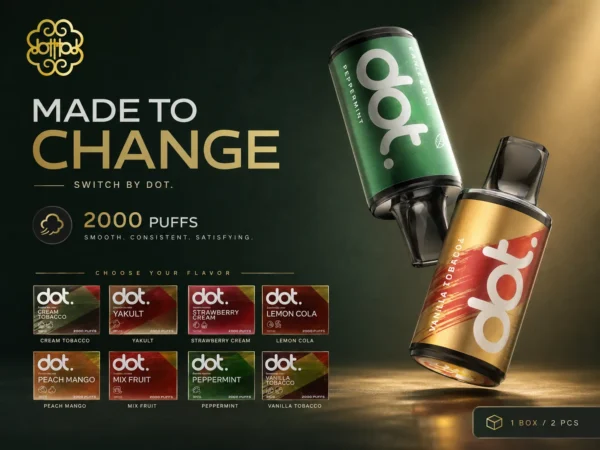 【買3贈送主機】DOT switch 專用煙彈 兩顆裝 採用 Mesh 網綿芯霧化技術 與 獨家防漏氣道結構 呈現極致濃郁口感