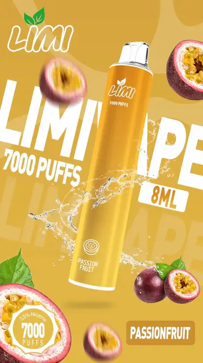 LIMI拋棄式一次性7000口-4.webp LIMI 冰感水果系列 7000口 炫彩吸氣發光視覺設計 結合可充電大電量與高解析清涼口感