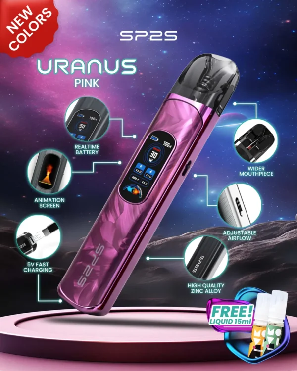 MP-Uranus-1080x1350px-New-Product-Pink.webp SP2S Uranus 天王星 開放式主機 1000mAh 大容量續航與快充設計 滿足全天候隨身攜帶與長效抽吸需求