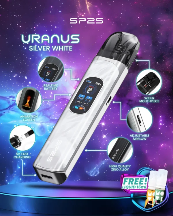 MP-Uranus-1080x1350px-New-Product-Silver-White.webp SP2S Uranus 天王星 開放式主機 1000mAh 大容量續航與快充設計 滿足全天候隨身攜帶與長效抽吸需求